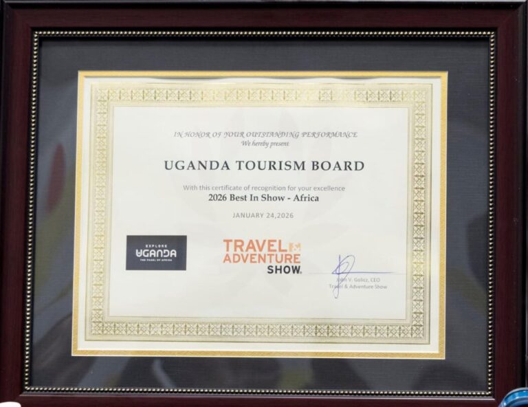 UGANDA AWARDED “BEST IN SHOW – AFRICA” AT 2026 TRAVEL & ADVENTURE SHOW IN NEW YORK